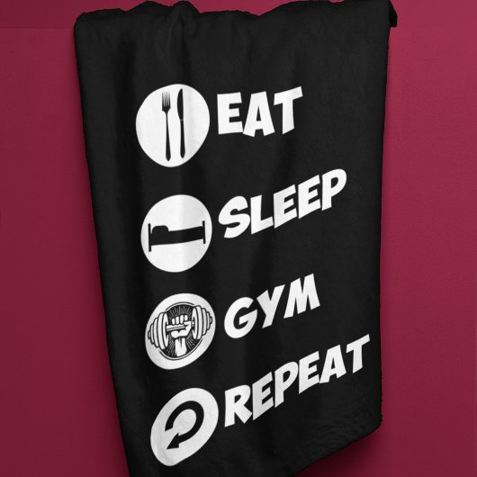 Eat Sleep Gym Repo Pictogram Fleece Deken