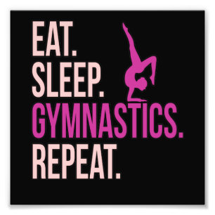 Eat Sleep Gymnastics Gymnast Gymnastic Sports Love Foto Afdruk