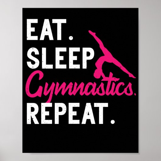 Eat Sleep Gymnastics Herhaal Acrobat Gymnastics Poster (Voorkant)