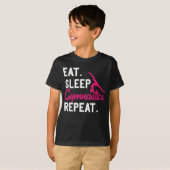 Eat Sleep Gymnastics Herhaal Acrobat Gymnastics T-shirt (Voorkant volledig)
