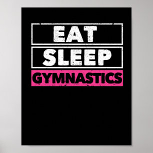 Eat Sleep Gymnastics Herhaal Funny Gymnast Poster