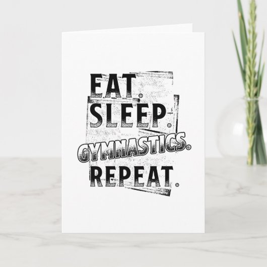 Eat Sleep Gymnastics Herhalen Kaart (Voorkant)