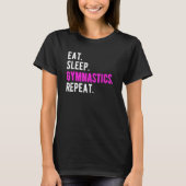 Eat Sleep Gymnastics Repeat Kids Back Flip Acrobat T-shirt (Voorkant)