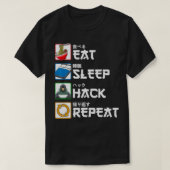 Eat Sleep Hack Herhaal Japanse hacker T-shirt (Design voorkant)