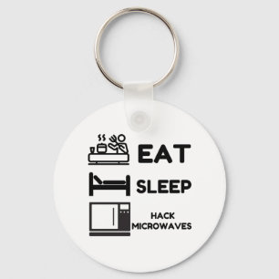 Eat Sleep Hack-microgolven Sleutelhanger