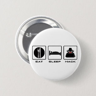 Eat Sleep Hack Ronde Button 5,7 Cm