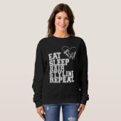 Eat Sleep Hair Styling Repeat Barber Hair Stylist Trui (Voorkant volledig)