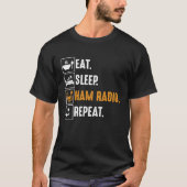 Eat Sleep Ham Radio Repeat T-shirt (Voorkant)