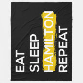 Eat Sleep Hamilton Repat II Fleece Deken (Voorkant)