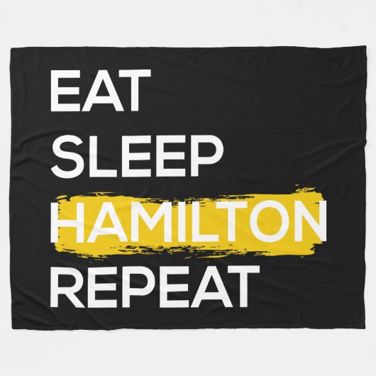 Eat Sleep Hamilton Repat II Fleece Deken (Voorkant (Horizontaal))