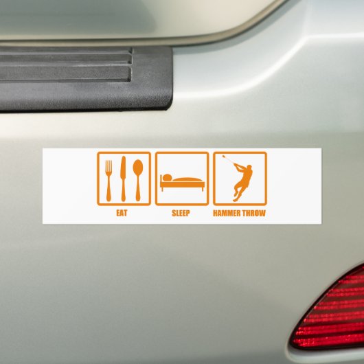 Eat Sleep Hammer Throw Bumpersticker (Op auto)