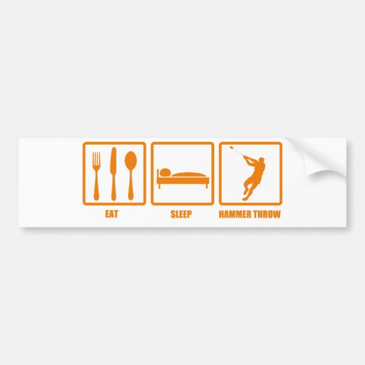 Eat Sleep Hammer Throw Bumpersticker (Voorkant)