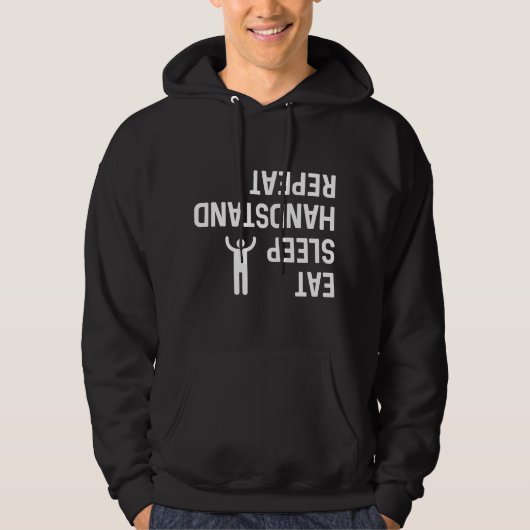 Eat Sleep Handstandaard Herhalen Hoodie (Voorkant)