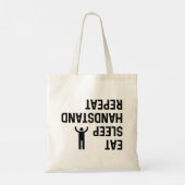 Eat Sleep Handstandaard Herhalen Tote Bag (Achterkant)