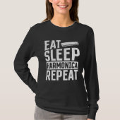 Eat Sleep Harmonica Repeat  Harmonica T-shirt (Voorkant)