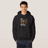 Eat Sleep Harp Repeat Harpist Konghou Pedal Harp H Hoodie (Voorkant volledig)