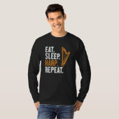 Eat Sleep Harp Repeat Harpist Konghou Pedal Harp H T-shirt (Voorkant volledig)