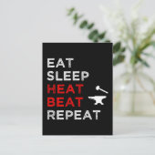 Eat Sleep Heat Beat Herhalen Briefkaart (Staand voorkant)