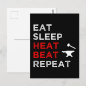 Eat Sleep Heat Beat Herhalen Briefkaart (Voorkant / Achterkant)