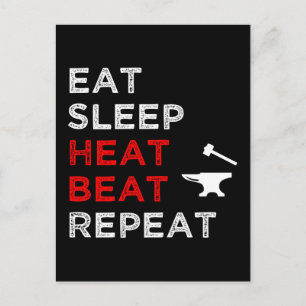Eat Sleep Heat Beat Herhalen Briefkaart