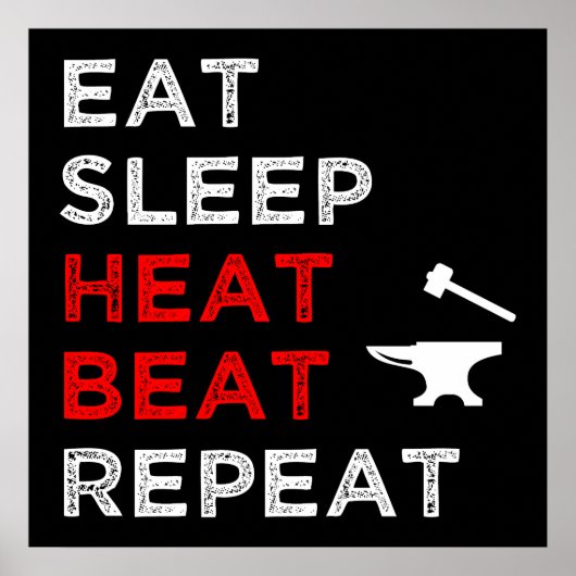 Eat Sleep Heat Beat Herhalen Poster (Voorkant)