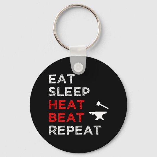 Eat Sleep Heat Beat Herhalen Sleutelhanger (Voorkant)