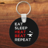 Eat Sleep Heat Beat Herhalen Sleutelhanger (Voorkant)