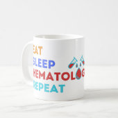 EAT SLEEP HEMATOLOGIE HERHAALD - #labour Koffiemok (Voorkant links)