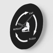 Eat Sleep Herhaal Afbeelding Schatting Gezegde Ven Grote Klok (Hoek)