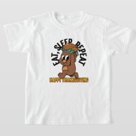 Eat Sleep Herhaal Happy Thanksgiving Kinder T-shir T-shirt