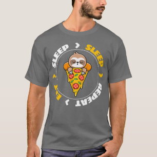 Eat Sleep Herhaal Pizza Bed Lazy Sloth T-shirt