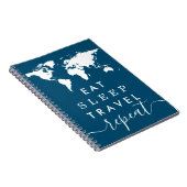 Eat Sleep Herhaal UW KLEUR-reisnotities Notitieboek (Rechterzijde)