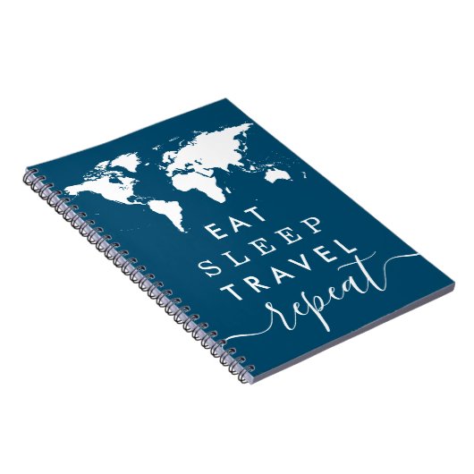 Eat Sleep Herhaal UW KLEUR-reisnotities Notitieboek (Rechterzijde)