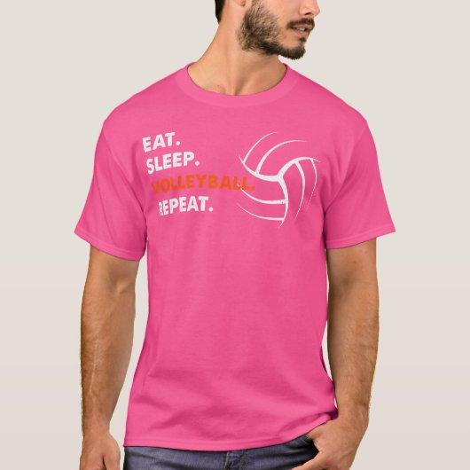Eat Sleep Herhaal Volleybal Tshirt voor Jongens Ki (Voorkant)