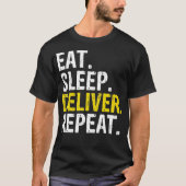 Eat Sleep Herhaling Cadeau T-shirt (Voorkant)