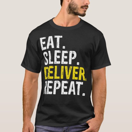 Eat Sleep Herhaling Cadeau T-shirt (Voorkant)