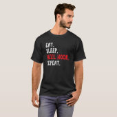 Eat Sleep Hiel Hook Herhaling Braziliaanse Jiu Jit T-shirt (Voorkant volledig)