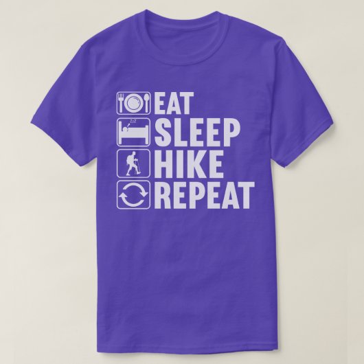 Eat Sleep Hike Herhaal 1 T-shirt (Design voorkant)