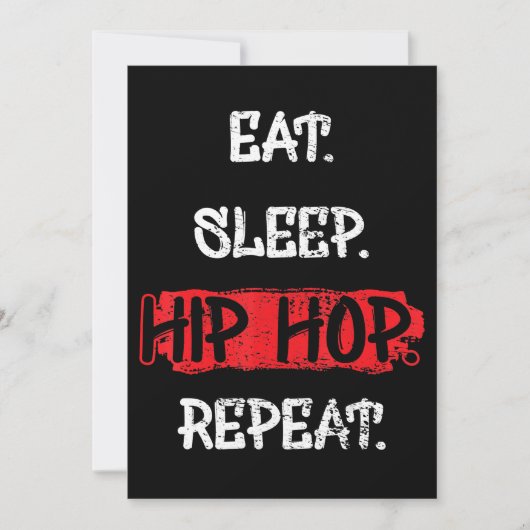 Eat Sleep Hip Hop Herhaal oude School Rap 90s Gift Feestdagenkaart (Voorkant)
