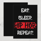 Eat Sleep Hip Hop Herhaal oude School Rap 90s Gift Feestdagenkaart (Voorkant / Achterkant)
