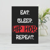 Eat Sleep Hip Hop Herhaal oude School Rap 90s Gift Feestdagenkaart (Staand voorkant)