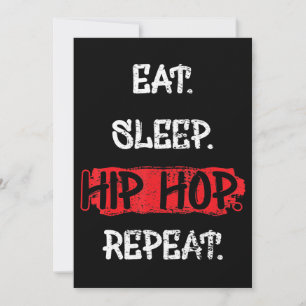 Eat Sleep Hip Hop Herhaal oude School Rap 90s Gift Feestdagenkaart