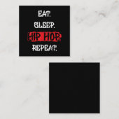 Eat Sleep Hip Hop Herhaal oude School Rap 90s Gift Vierkante Visitekaartje (Voorkant / Achterkant)