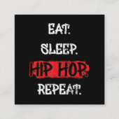 Eat Sleep Hip Hop Herhaal oude School Rap 90s Gift Vierkante Visitekaartje (Voorkant)