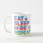 Eat Sleep Hire Repeat HR Admin Coffee Mug Koffiemok (Links)