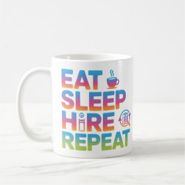 Eat Sleep Hire Repeat HR Admin Coffee Mug Koffiemok