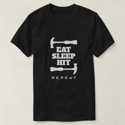 Eat Sleep Hit Herhaal grappig T-shirt voor het tap (Design voorkant)