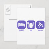 Eat Sleep Hockey Briefkaart (Voorkant / Achterkant)