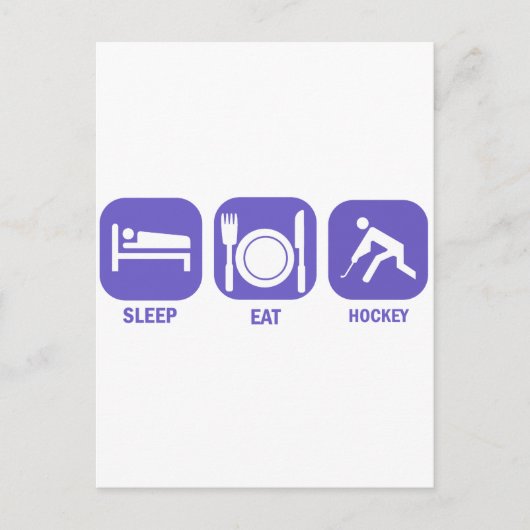 Eat Sleep Hockey Briefkaart (Voorkant)