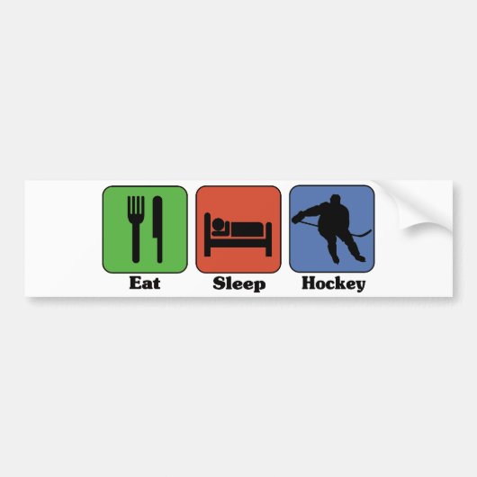 Eat Sleep Hockey bumper sticker (Voorkant)